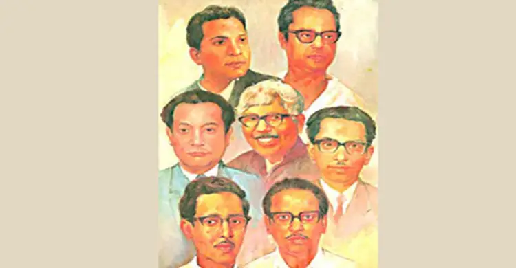 শিল্পীর তুলিতে কয়েকজন শহীদ বুদ্ধিজীবী।