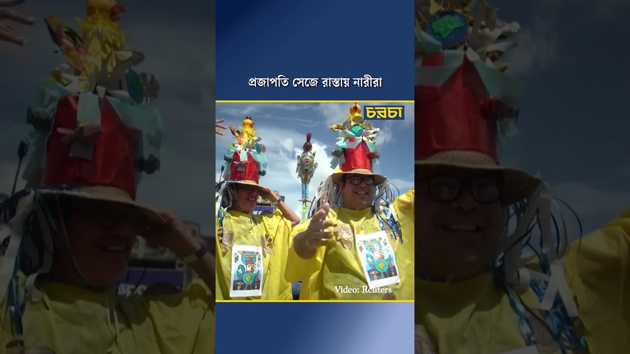 প্রজাপতি সেজে রাস্তায় নারীরা