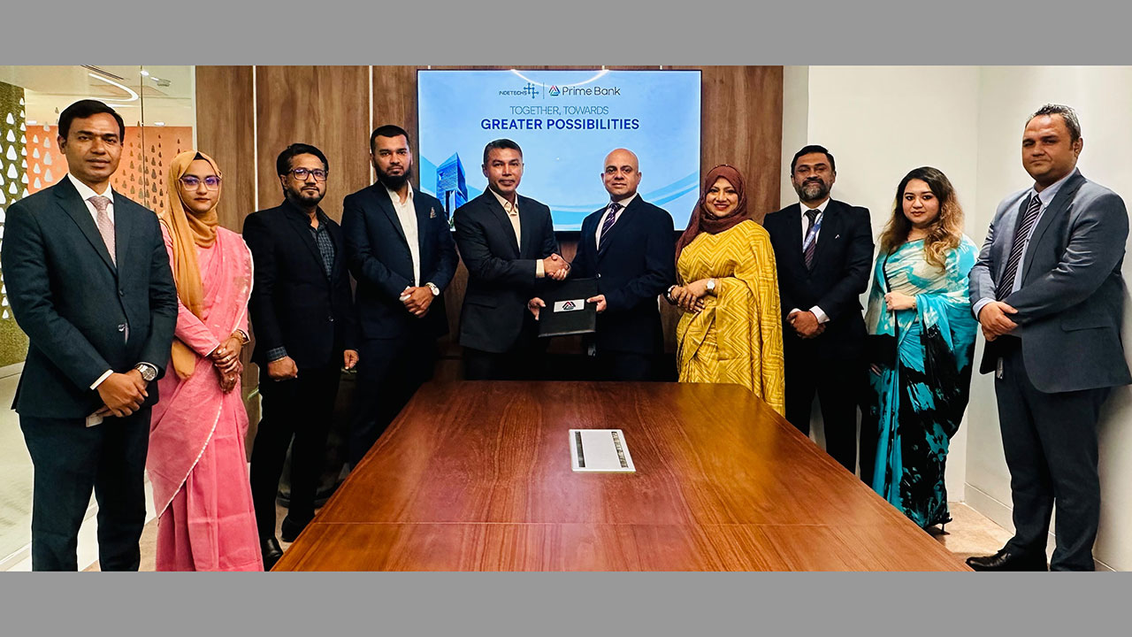 প্রাইম ব্যাংক ও ইনডিটেকস সফটওয়্যারের মধ্যে চুক্তি স্বাক্ষর