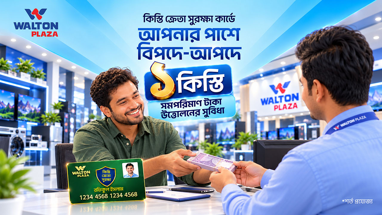 ওয়ালটন প্লাজার ক্রেতাদের কিস্তির নগদ অর্থ উত্তোলনের সুবিধা