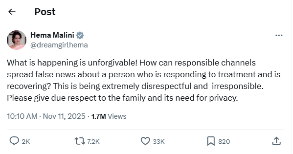 Hema Malini tweet