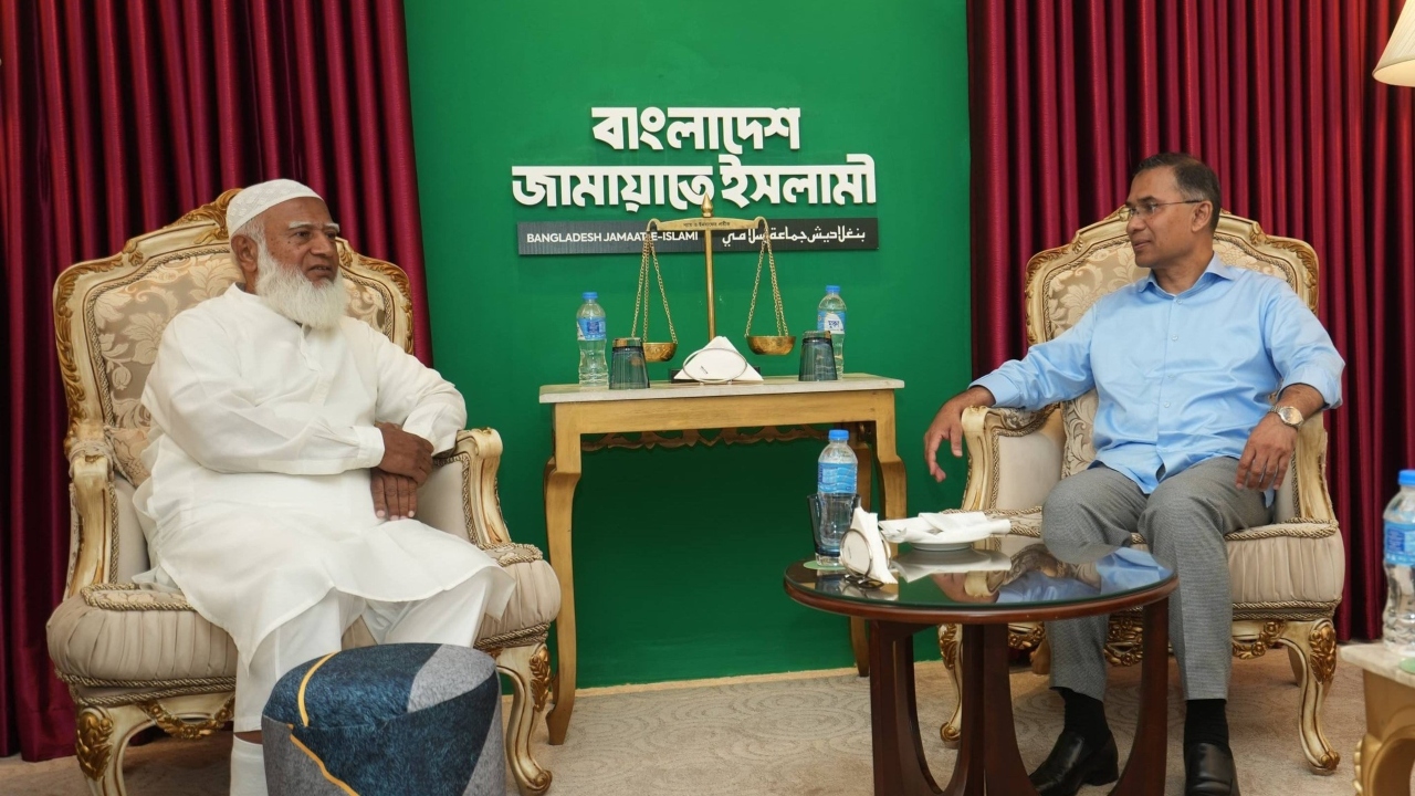 তারেক রহমানের সঙ্গে জামায়াত ইসলামীর আমির ডা. শফিকুর রহমান। ছবি: ফেসবুক