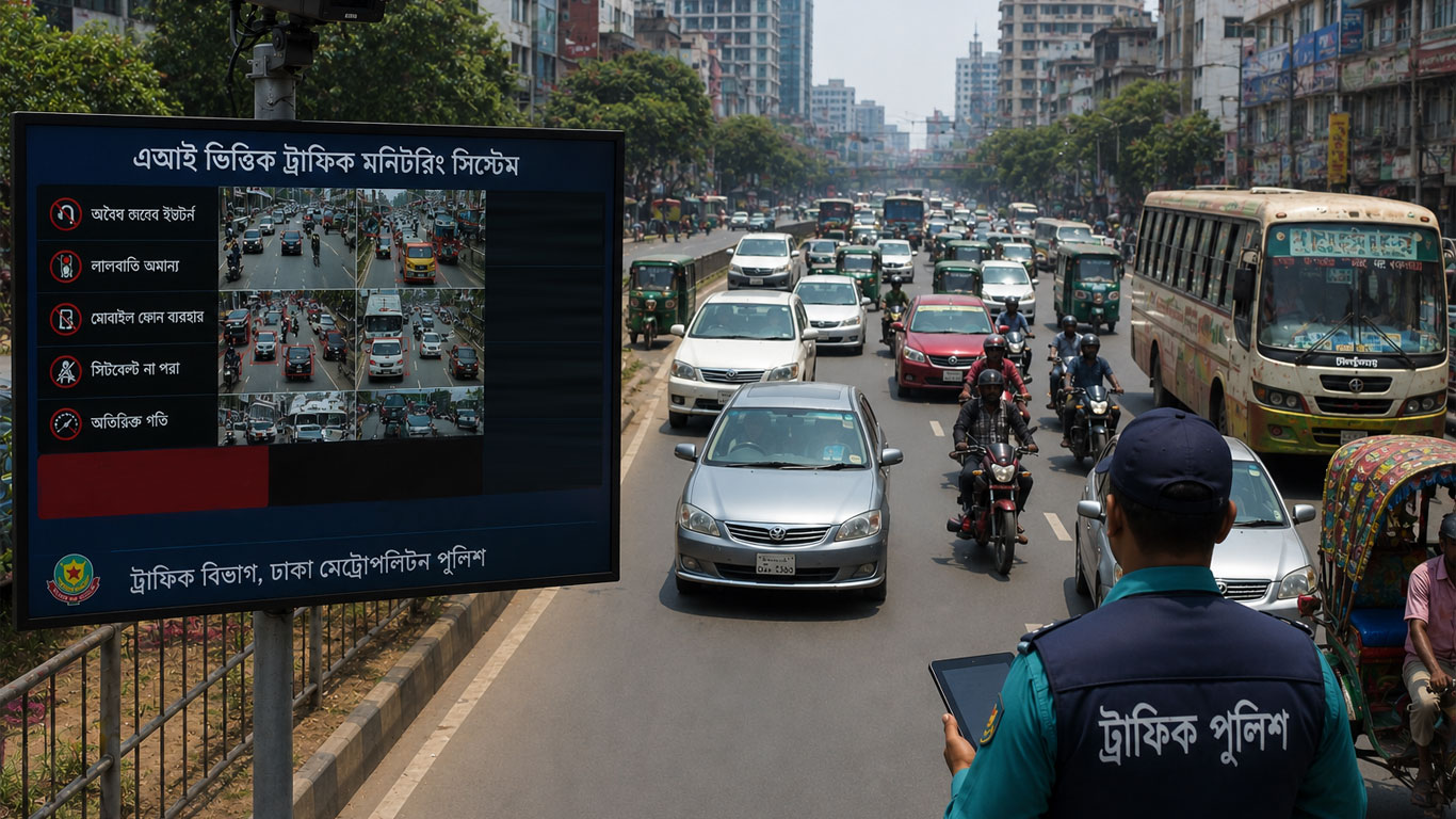 ঢাকার সড়কে এআই ক্যামেরা, ৪ দিনে ৩০০ মামলা