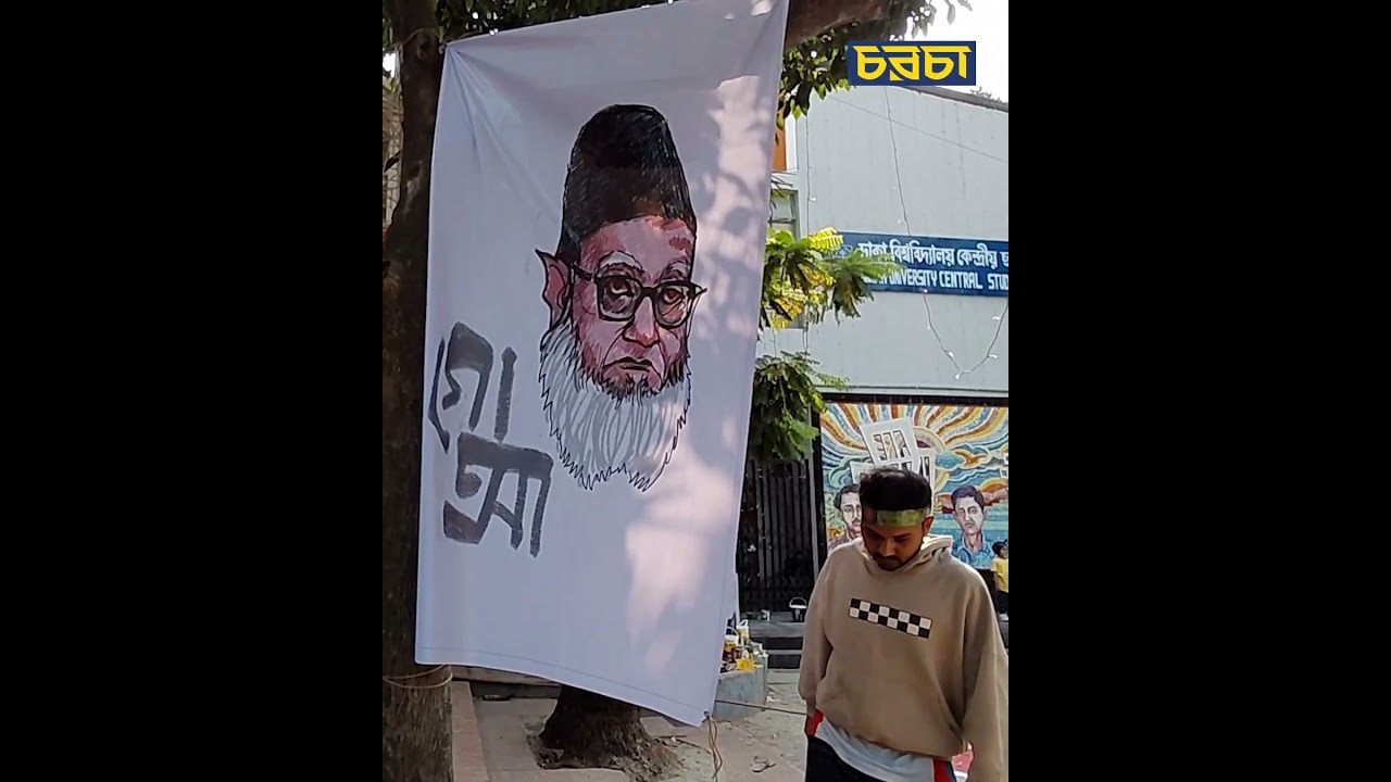 গোলাম আযমের ছবিতে জুতা নিক্ষেপ