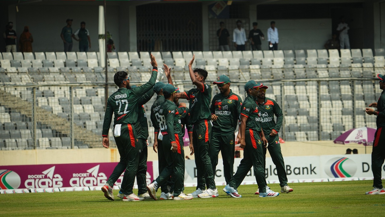 নাহিদ রানার দুর্দান্ত বোলিংয়ে সহজ লক্ষ্য পায় বাংলাদেশ। ছবি: বিসিবি