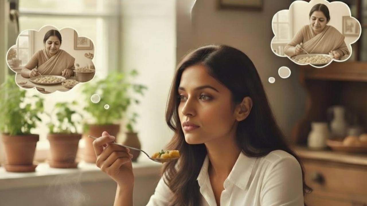 কোন খাবারের স্বাদ বা ঘ্রাণে মানুষ নস্টালজিক হয়ে যেতে পারে। ছবি: এআই দিয়ে তৈরি
