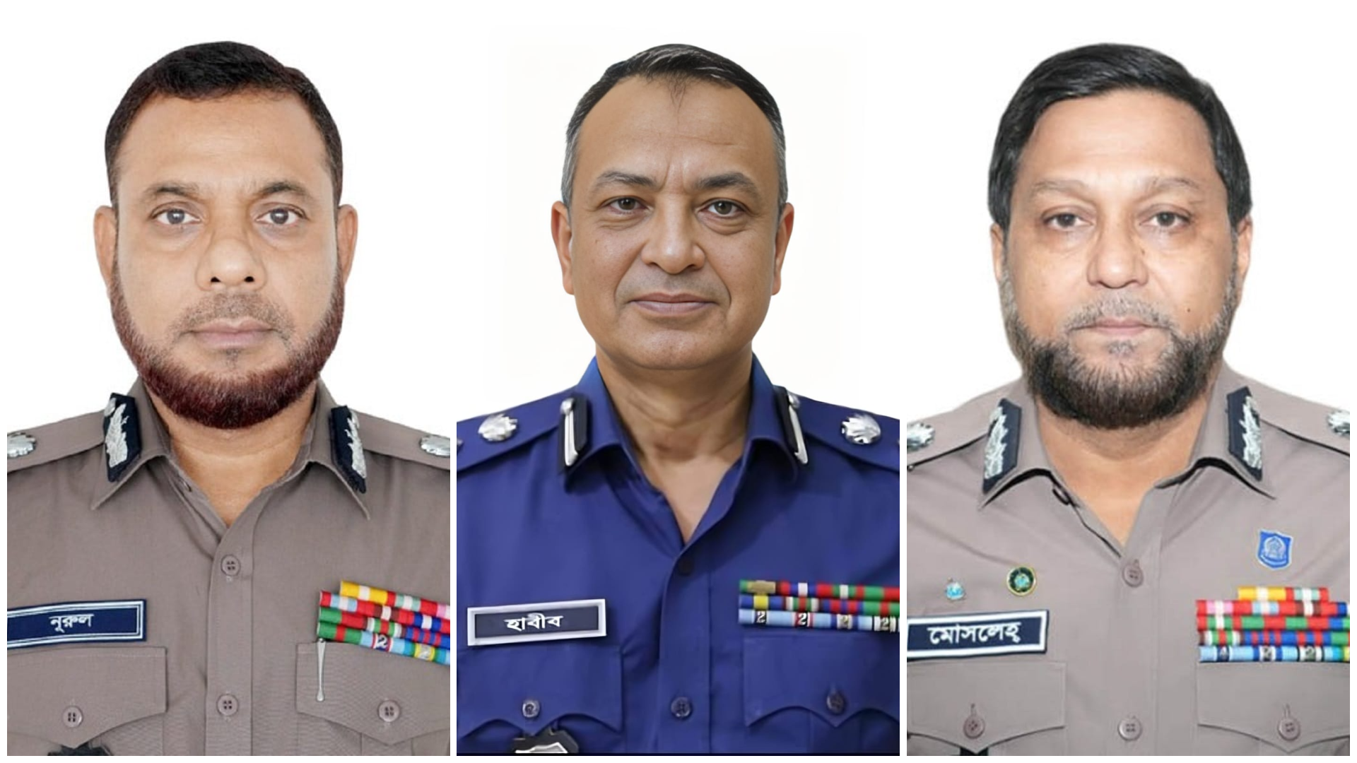 র‍্যাবের নতুন ডিজি আহসান হাবীব, এসবিপ্রধান নুরুল আমিন, সিআইডিপ্রধান মোসলেহ উদ্দিন